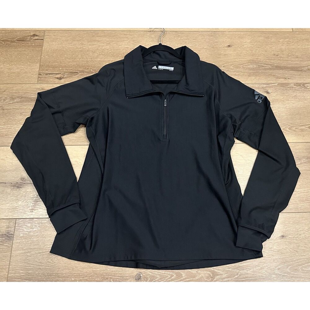 Women's Adidas Climalite 1/4 Pullover Black Athletic Top Shirt 2XL EUC